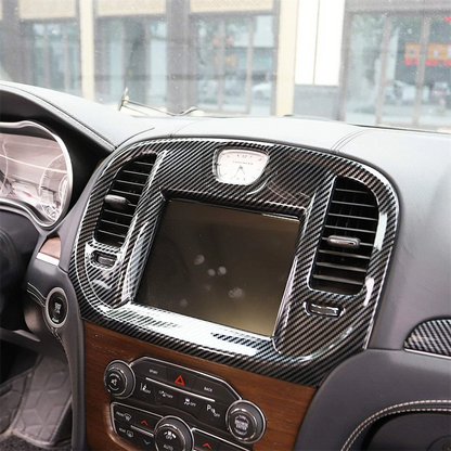 Carbon Fiber Look Central Control Navi Screen Trim for Chrysler 300 (2015–2023)