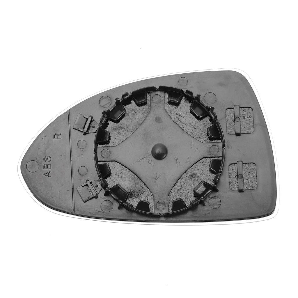 Right Side White Mirror Glass for Opel Corsa D (2006–2014)