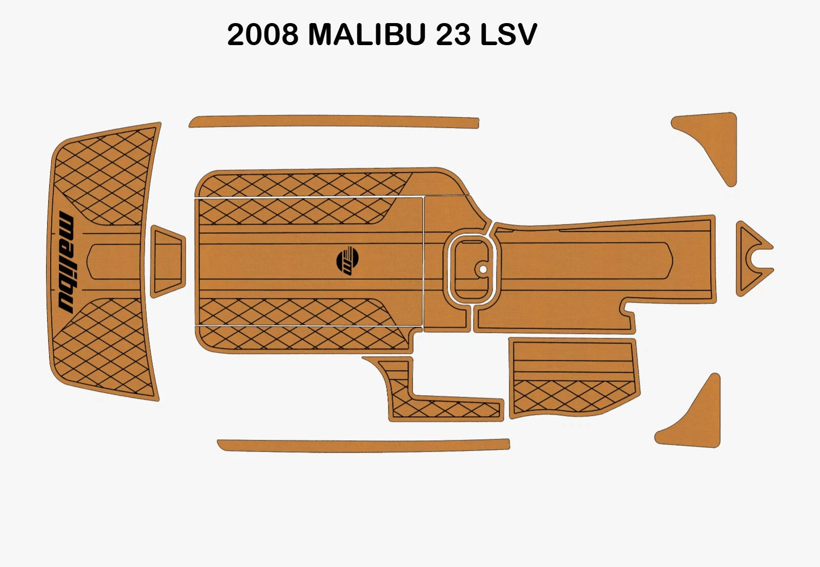 EVA Foam Teak Deck Flooring Mats for Malibu 23 LSV (2008)