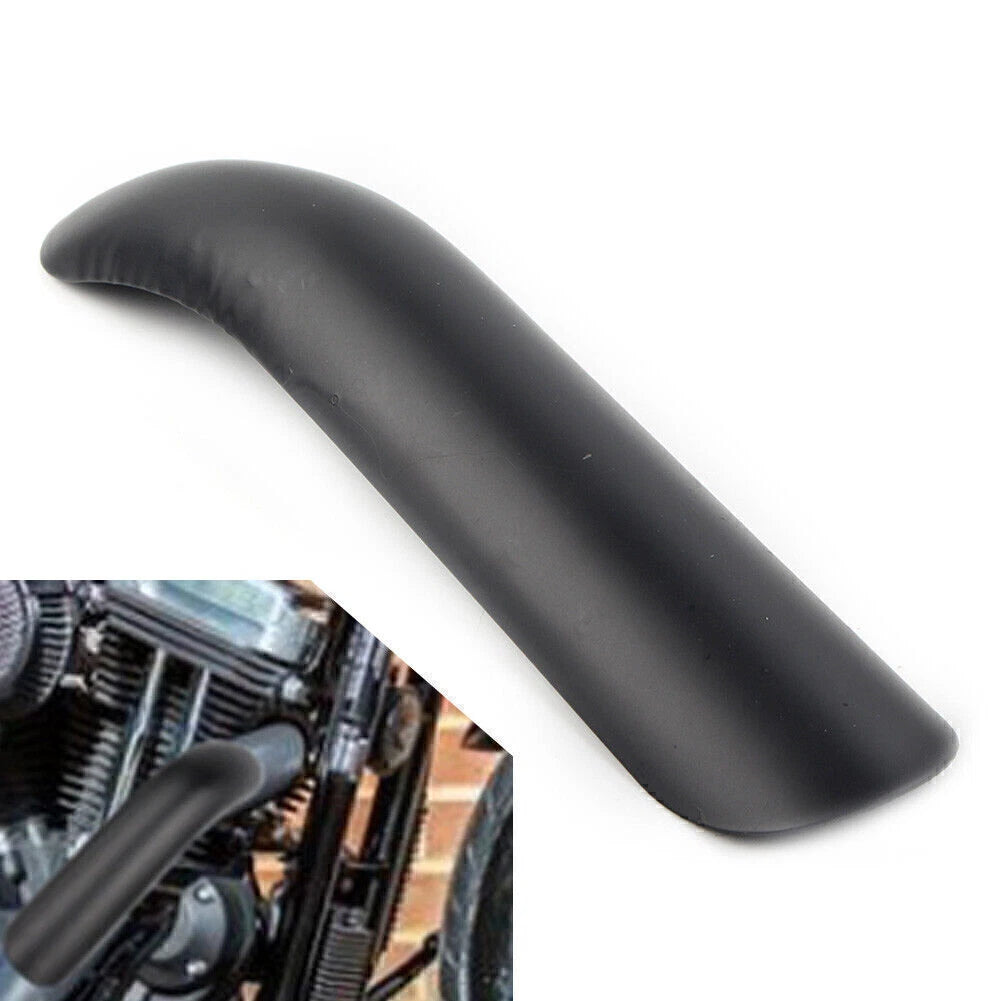 Curved Black Exhaust Muffler Pipe Heat Shield Cover Heel Guard Motor Fit Harley
