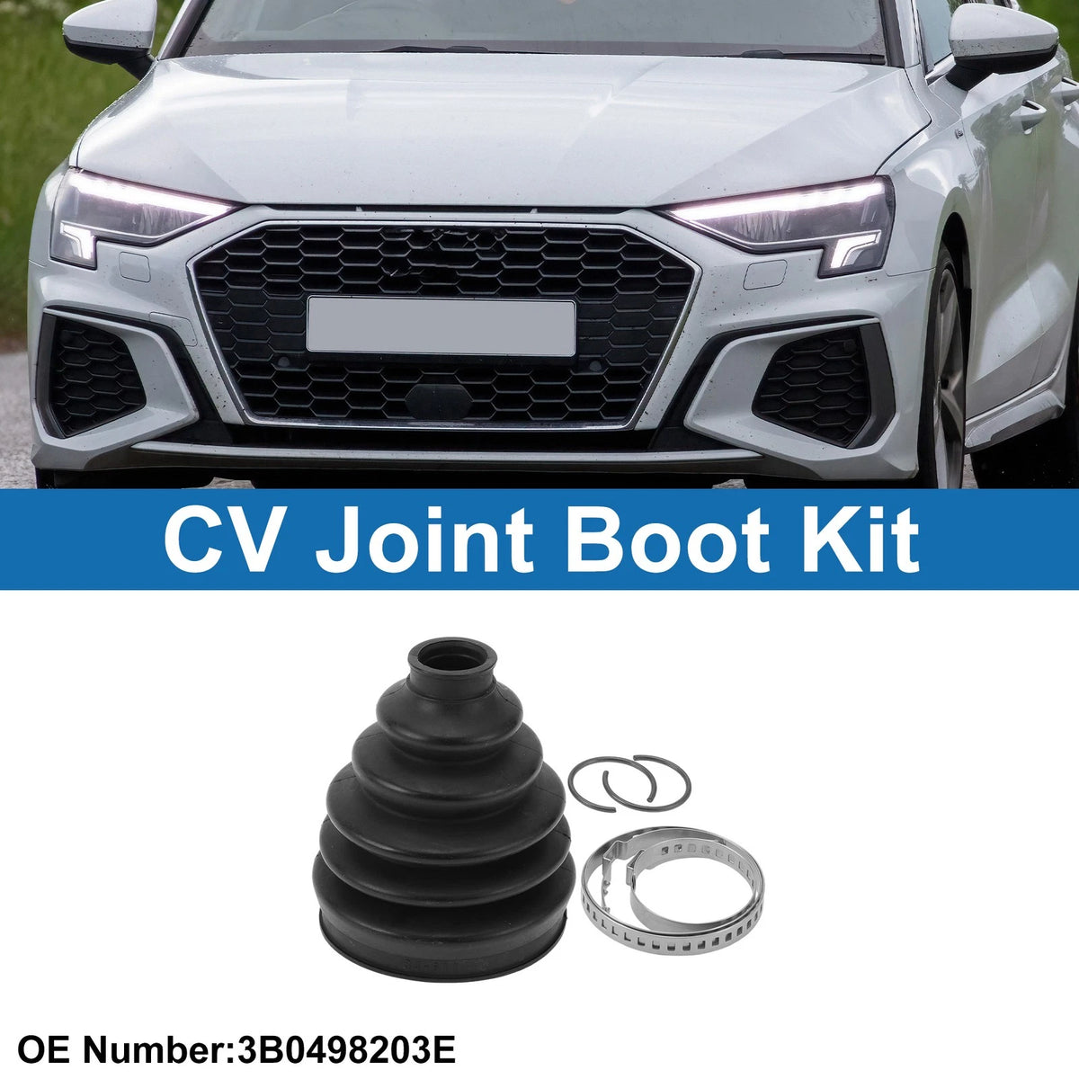 Outer CV Joint Boot Kit with Clamps for Audi A3 and Q3 (2006–2015)