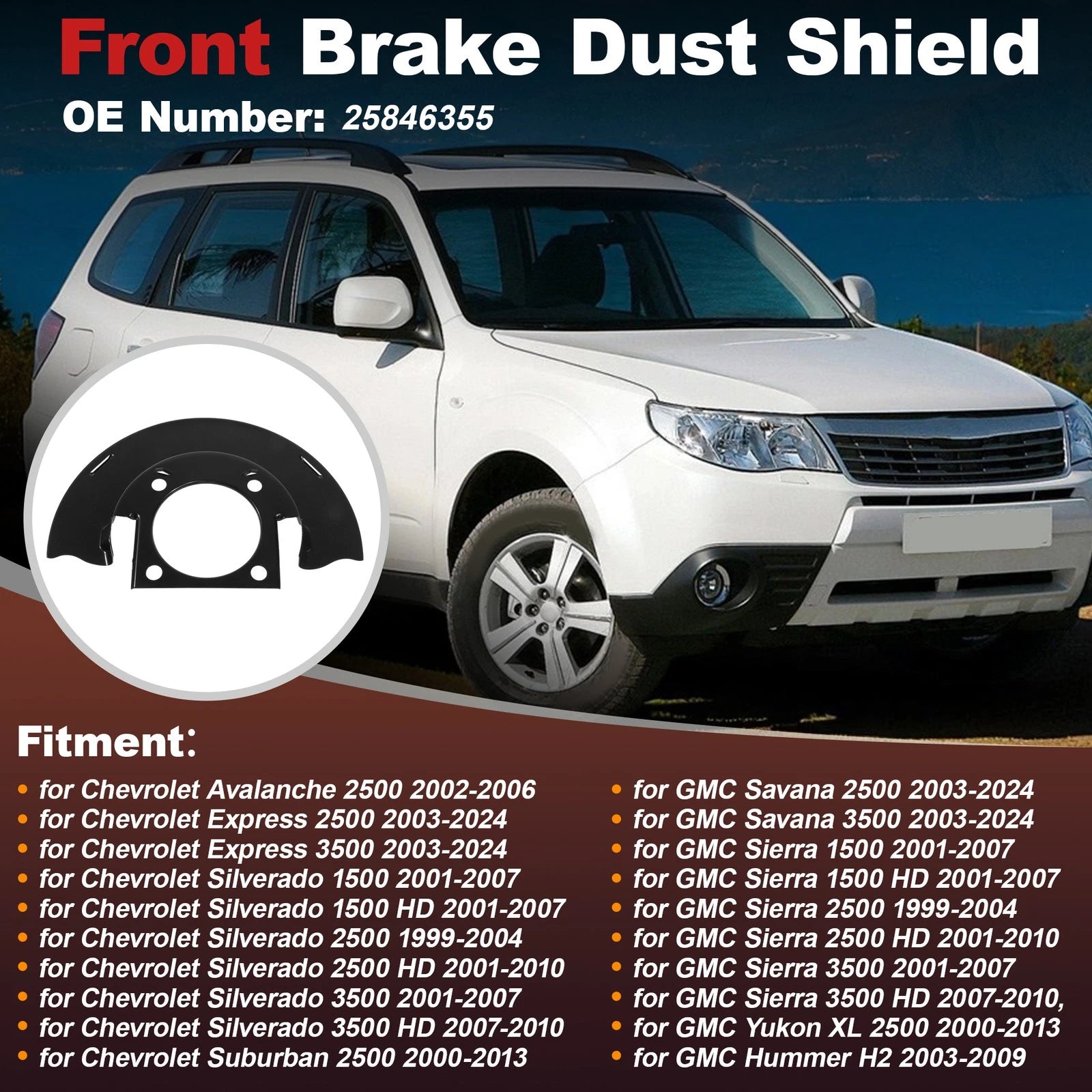 Brake Dust Shield for Chevrolet Express 2500 3500 (2003–2024)
