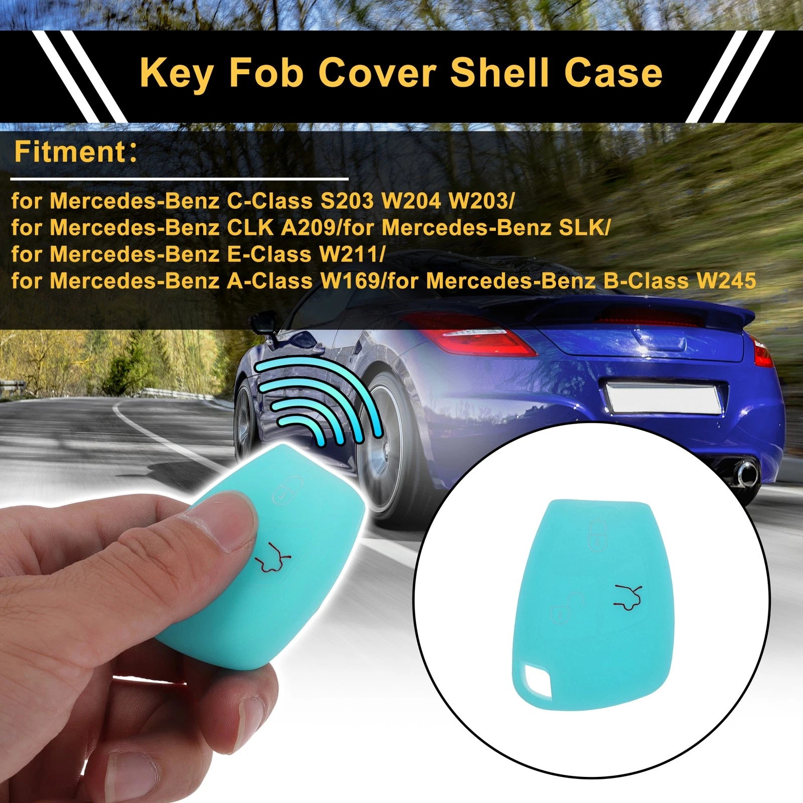 Car Key Case Cover Replacement for Mercedes-Benz C-Class W203 W204 (2000–2014)