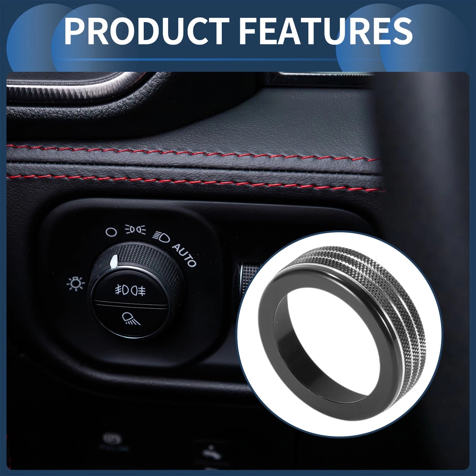 Fog Light Switch Knob Cover Ring Replacement for Dodge Ram (2018–2022)