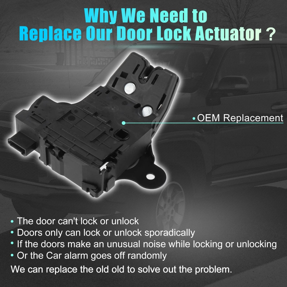 Car Door Lock Actuator Motor Rear Side Replacement for Chevy Malibu (2013–2018)