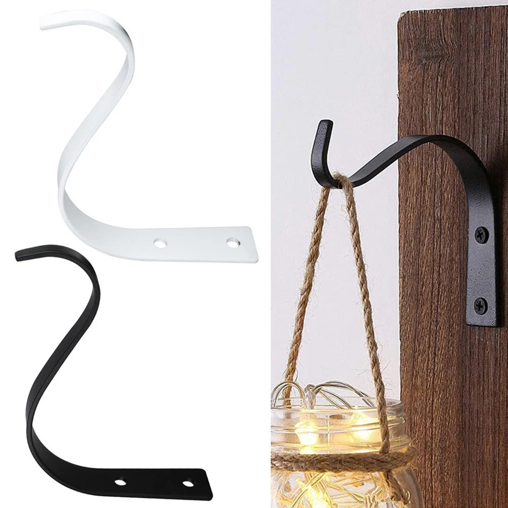 Set of 2 Hook 3.54 x 4.5 Inches Hanging Basket Brackets for Outdoor Use