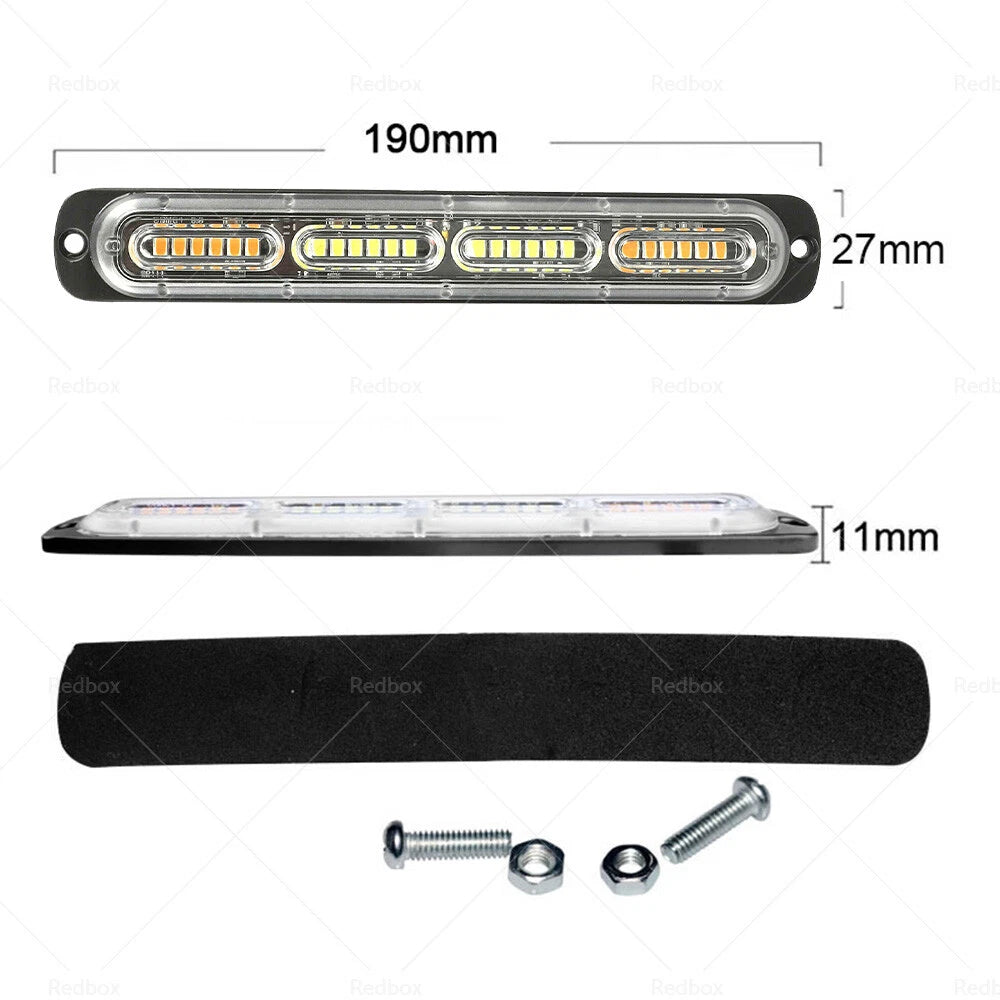 2X 48 LED Amber Strobe Lightbar for Truck (12V–24V)