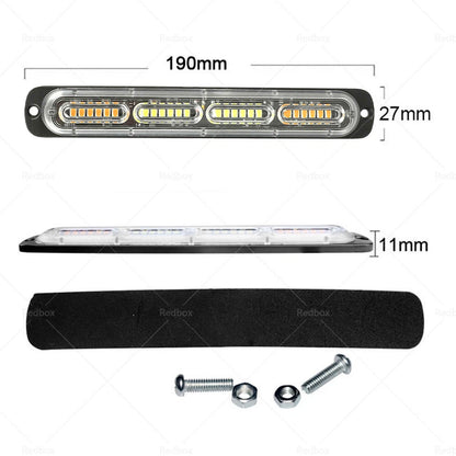 2X 48 LED Amber Strobe Lightbar for Truck (12V–24V)