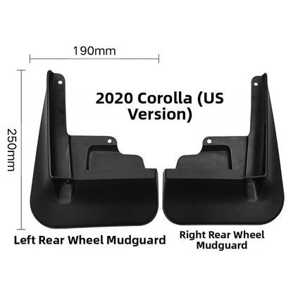 Fender Mudguard Set of 4 for Toyota Corolla (2020–2025) Black Plastic
