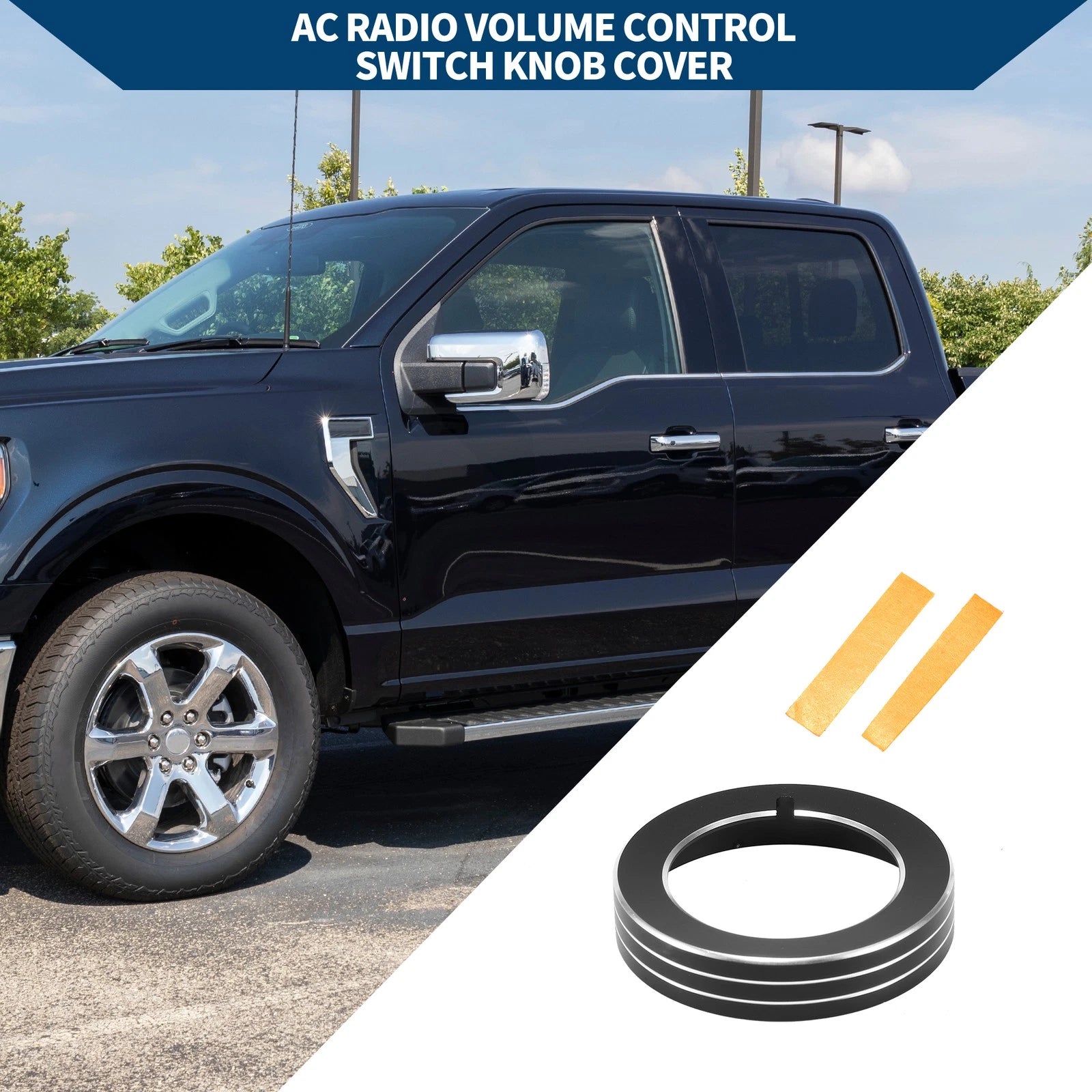 Headlight Switch Knob Cover Ring for Ford Mustang (2015–2020) Black