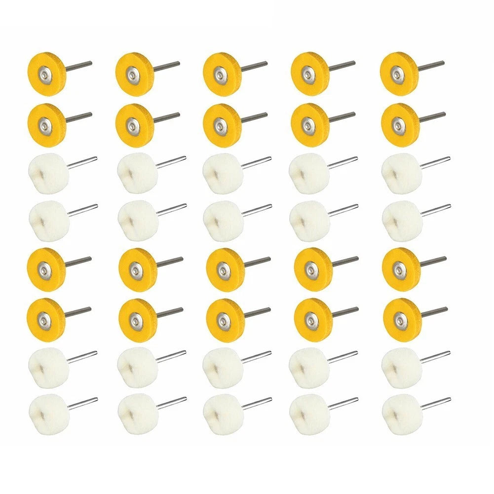 40Pcs Polishing Buffing Wool Cotton Wheel Brush Tool Set 3mm Shank