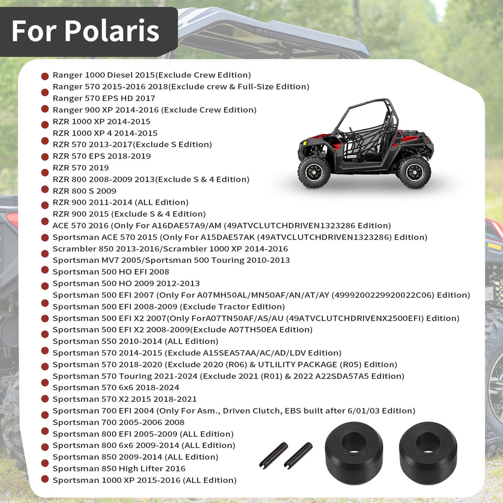 Secondary Clutch Rollers Pins for Polaris RZR XP 1000 (2014–2023) #5434534 #3234197 #3235093