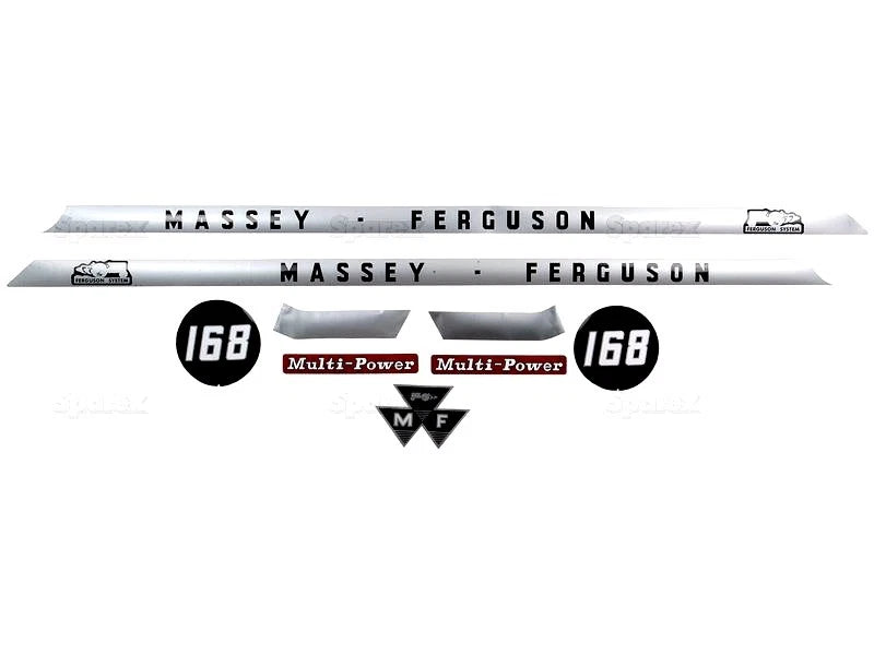 Complete Bonnet Decal Set for Massey Ferguson 168