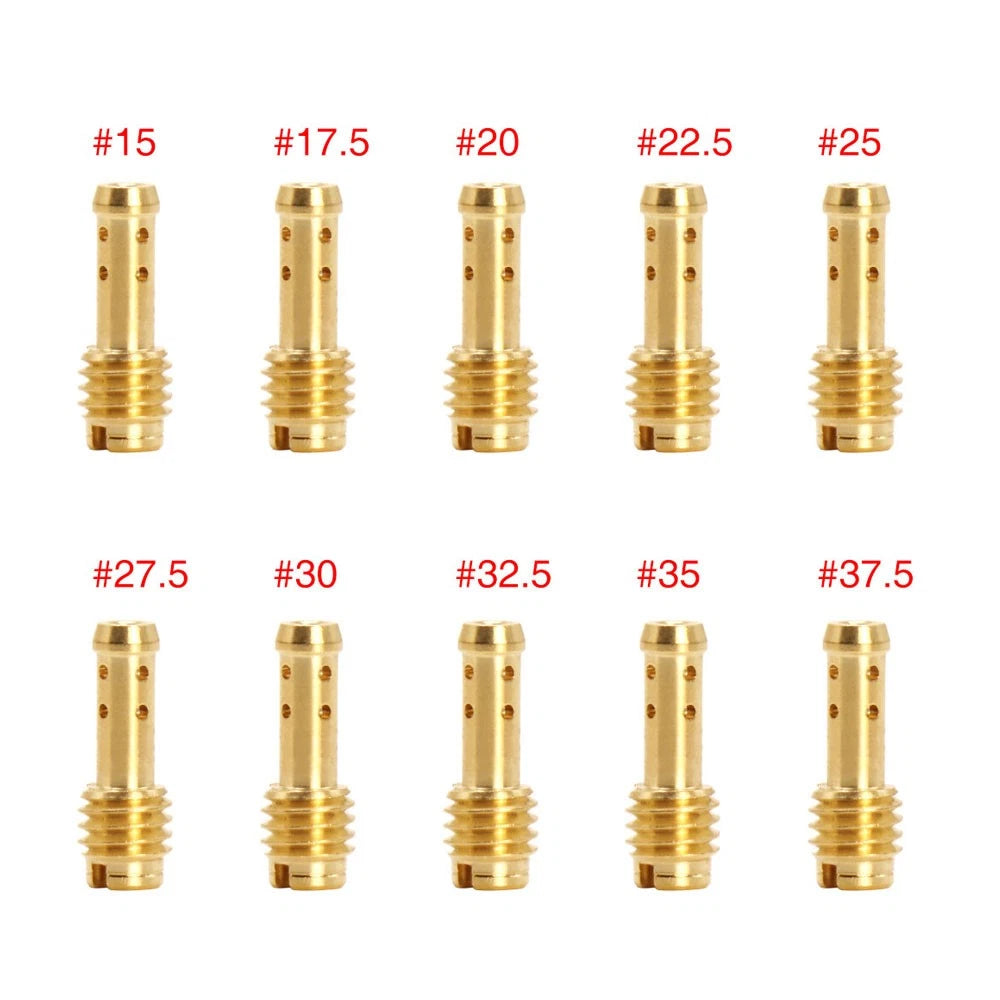 10Pcs Carburetor Pilot Jet for Mikuni VM/TM/TMX (15-37.5)