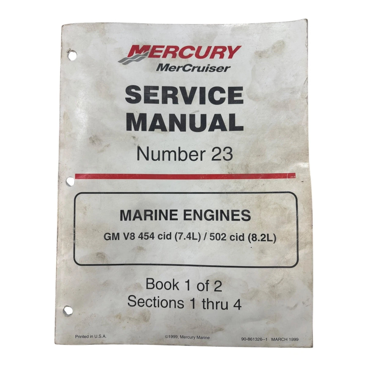 Service Manual #23 for Mercury MerCruiser GM V8 454/502 cid (90-861326--1)
