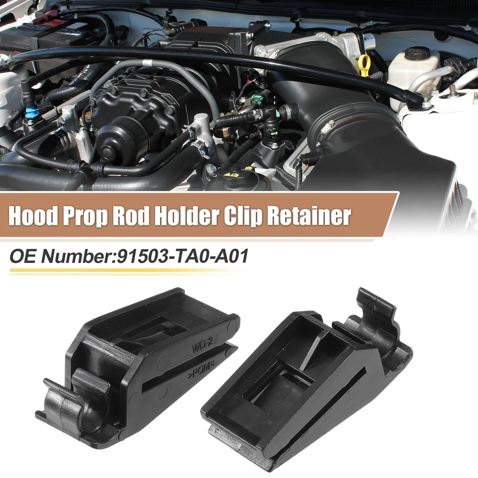 2 Pack Hood Prop Rod Holder Clip Retainer Replacement for Honda Accord (2008–2012)