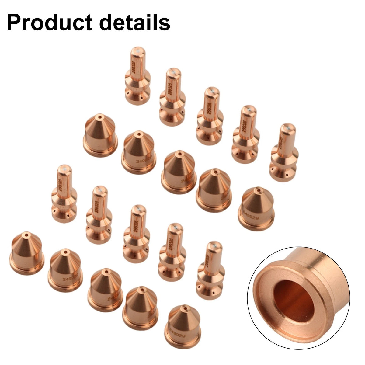 20 Pcs Electrode-256026 Tip 249929 for Spectrum 875 Auto-Line Cutter