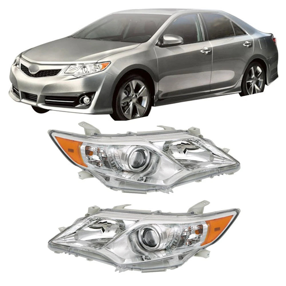 Headlamps for Toyota Camry (2012–2014) Left+Right Side Clear Halogen