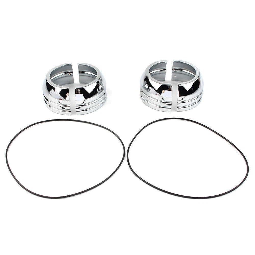 Set of 2 Chrome Fork Boot Covers for Harley Davidson FXD (2006–2017)