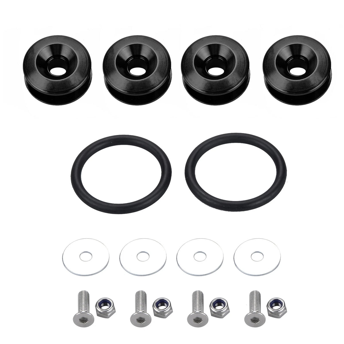 Reinforced Circles with Rubber Bands and Screws for JDM Car Bumpers