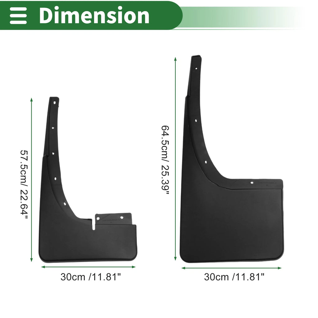 Mud Flaps Splash Guards Front Set for Ford Ranger T6 T7 (2011–2018)