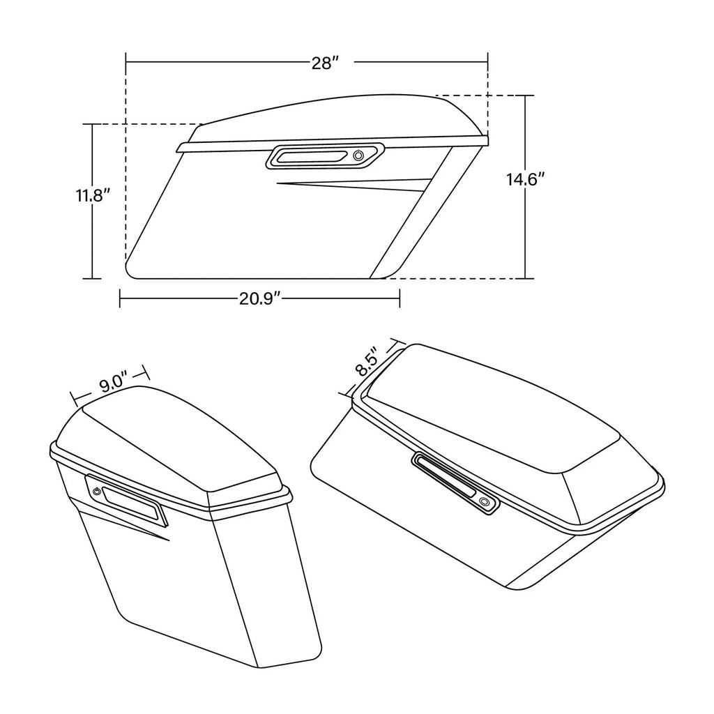 Matte Black Hard Saddlebags & Conversion Brackets for Harley Fat Boy (2018–2025)