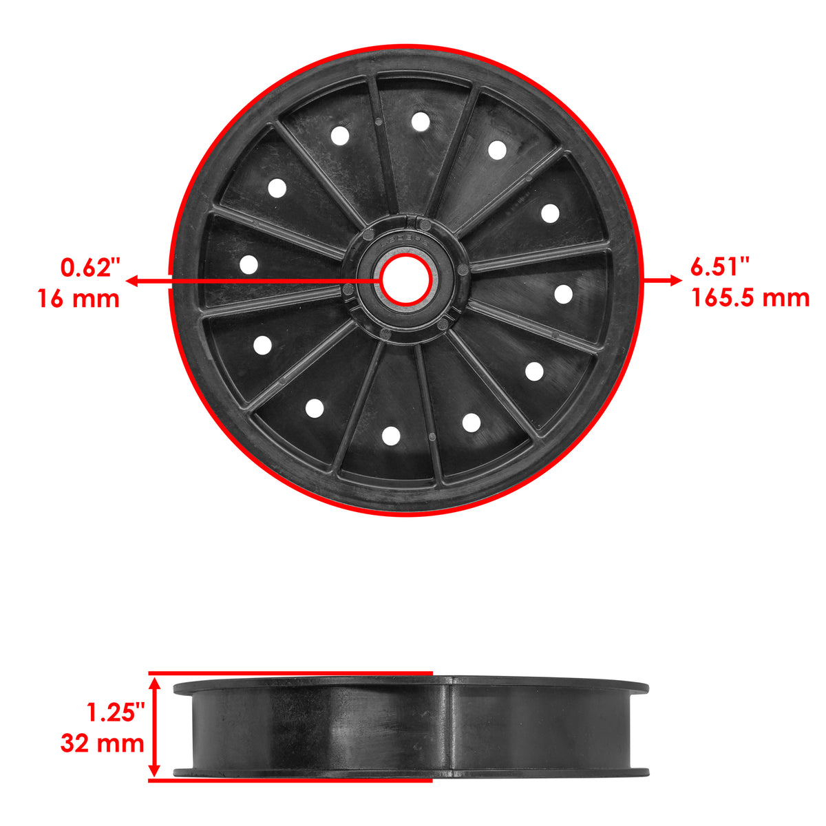 Flat Idler Pulley Replacement for Exmark LXS Lazer (2015–2021)