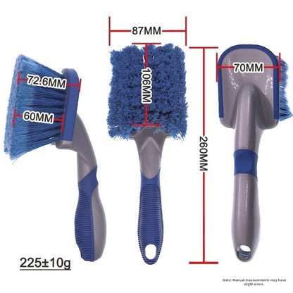 Tire Cleaning Brush for Car Detailing - Ergonomic Handle, Soft Bristles