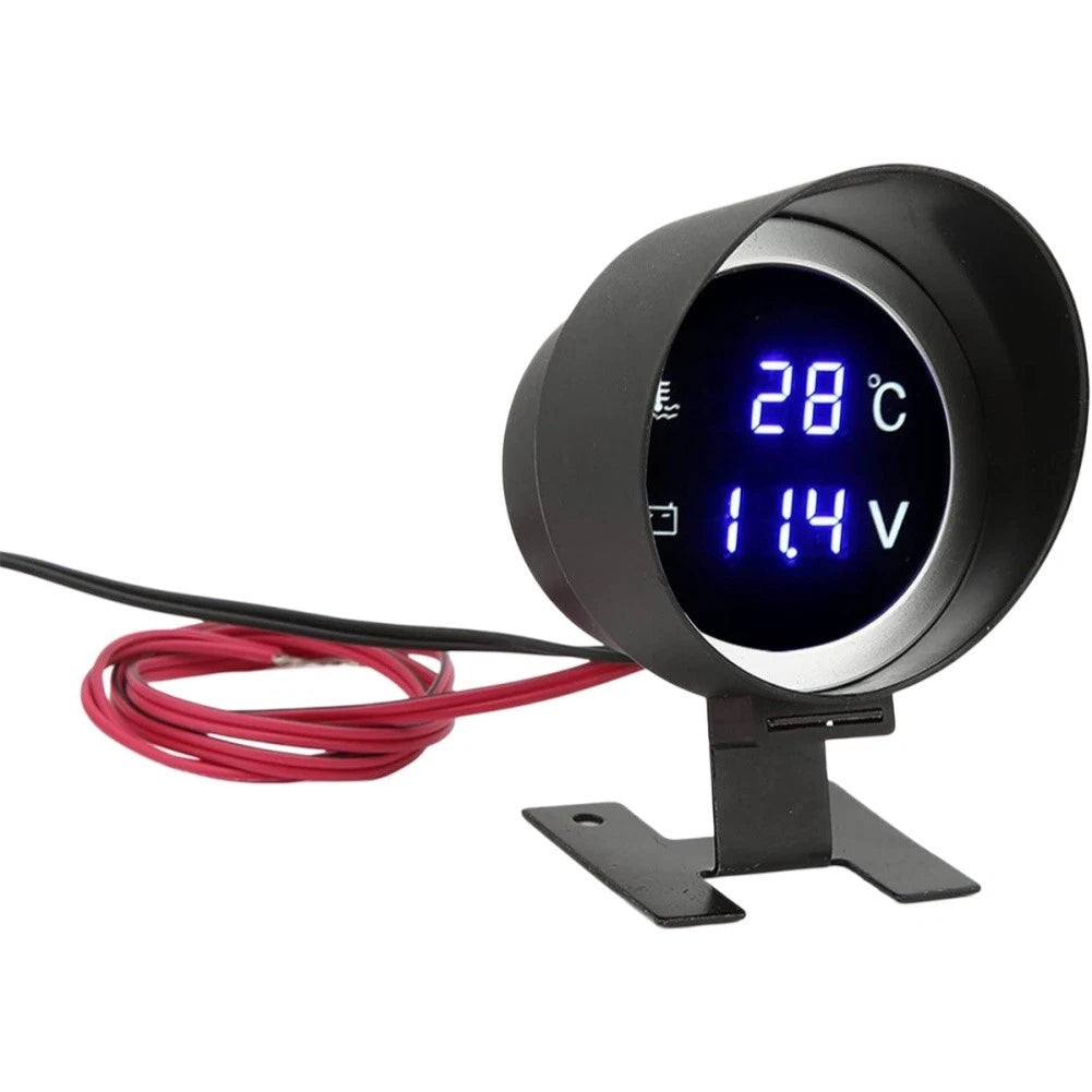 2X Water Temperature and Voltage Gauge Set 52mm with Sensor for Auto Use