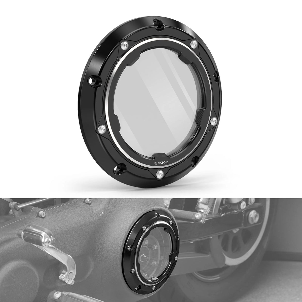 CNC Clear Derby Engine Clutch Cover for Harley Street Glide CVO (2010–2015)