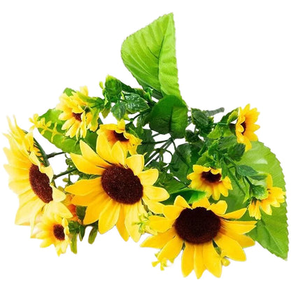 Set of 13 Artificial Sunflower Heads for Indoor Wedding Decor