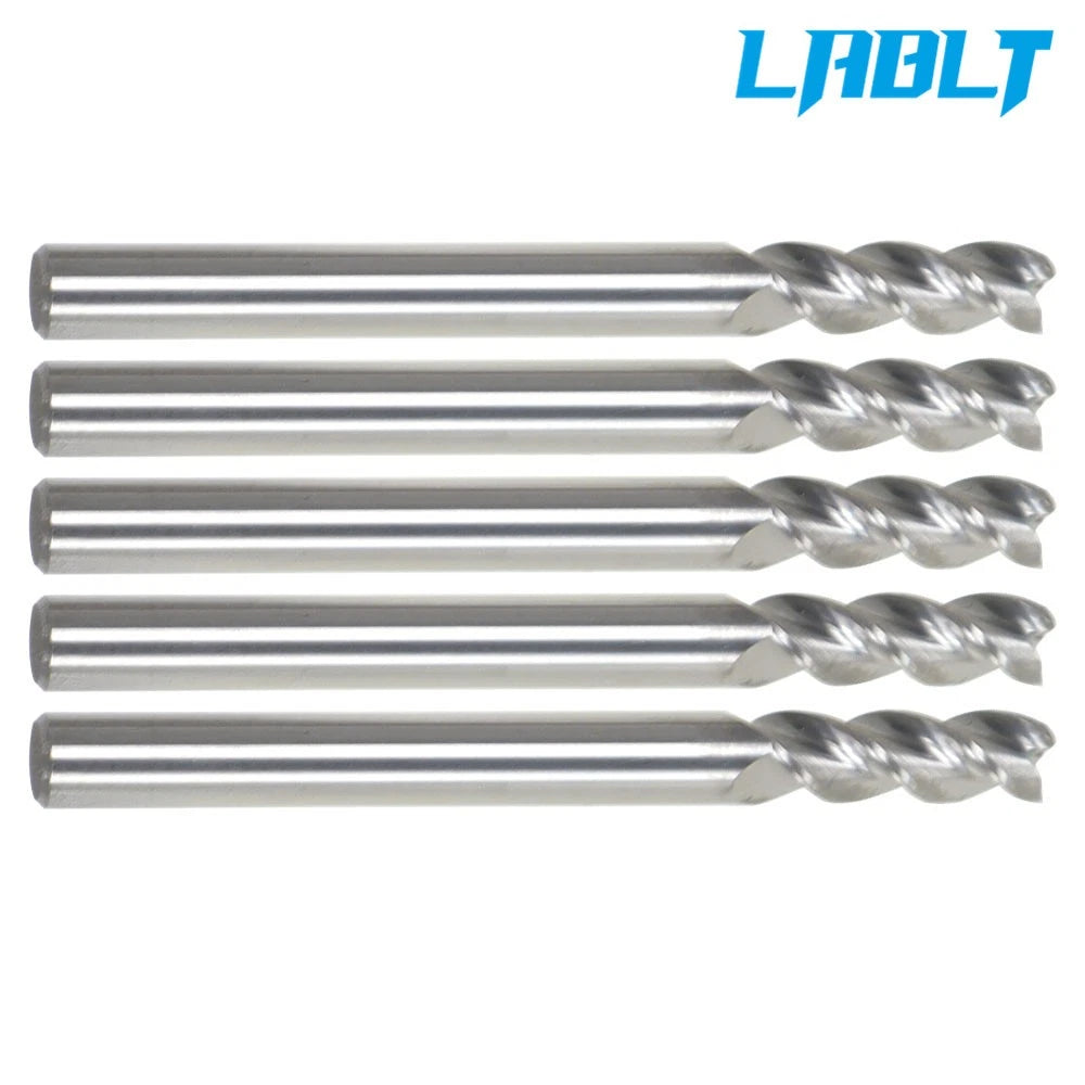 5 Pack 3/16" 3 Flute Carbide End Mill for