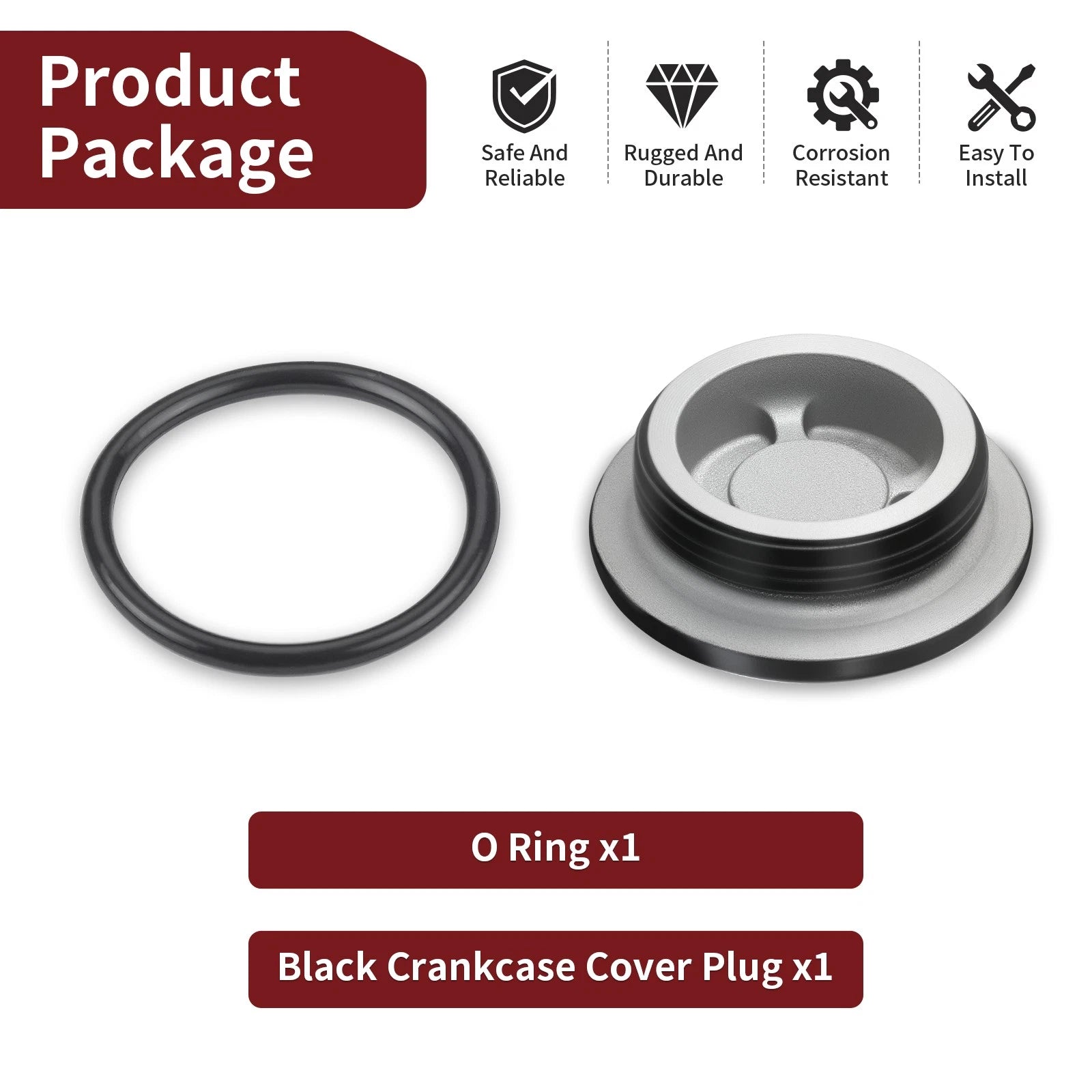 Black Crankcase Cover Cap Plug w/ O-Ring for Suzuki Hayabusa GSX1300R (1999–2024)