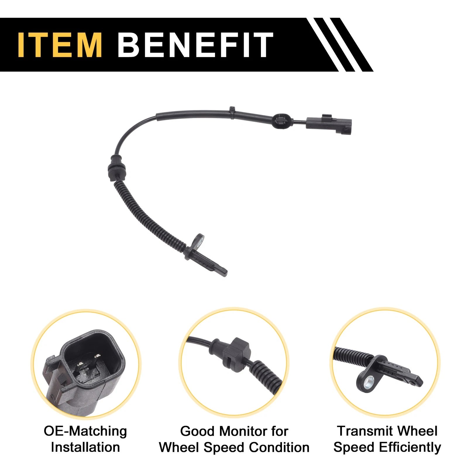 ABS Wheel Speed Sensor No.DG9C2C190AH for Ford Edge (2015) 1Pc Left/Right Rear