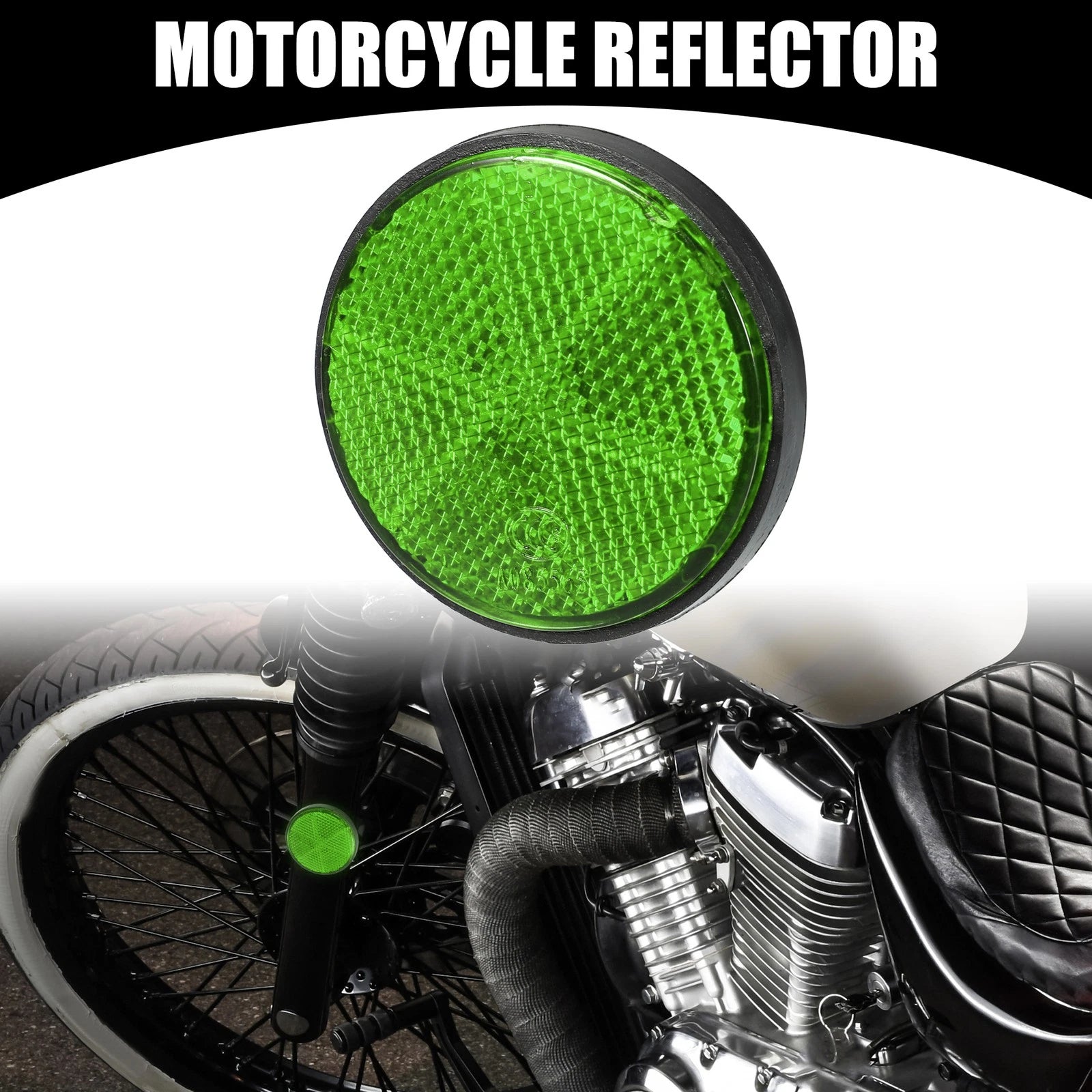4PCS Universal Round Motorcycle Bike Reflectors 2.2in Green for Universal (2000–2025)
