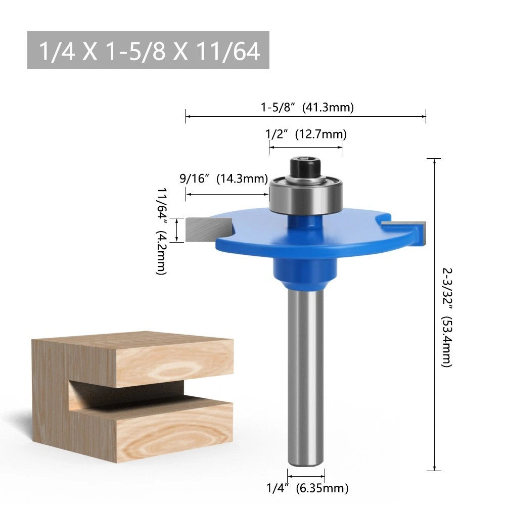 6.35mm Corner Cutter Router Bit for Woodworking