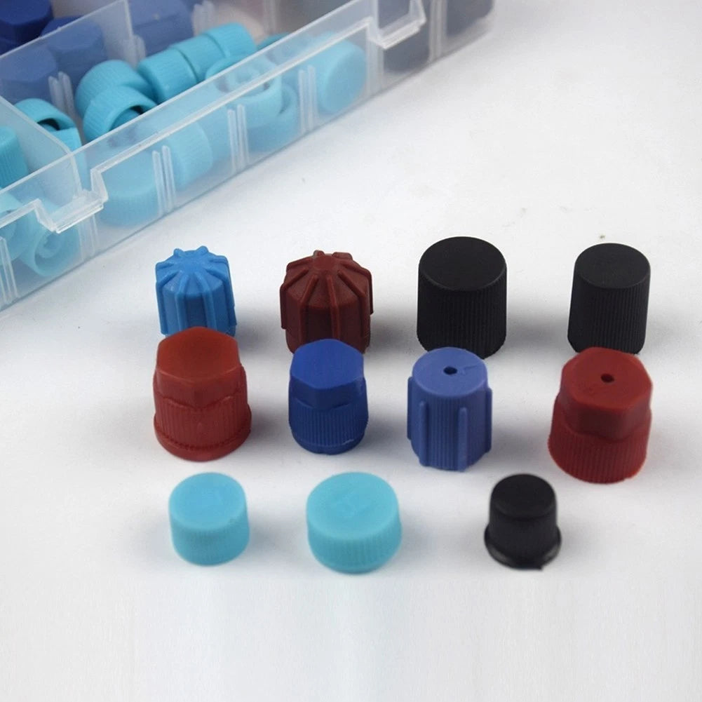 Dust Cap Kit 77 pcs for Air Conditioner Valve Core Protection ABS Construction