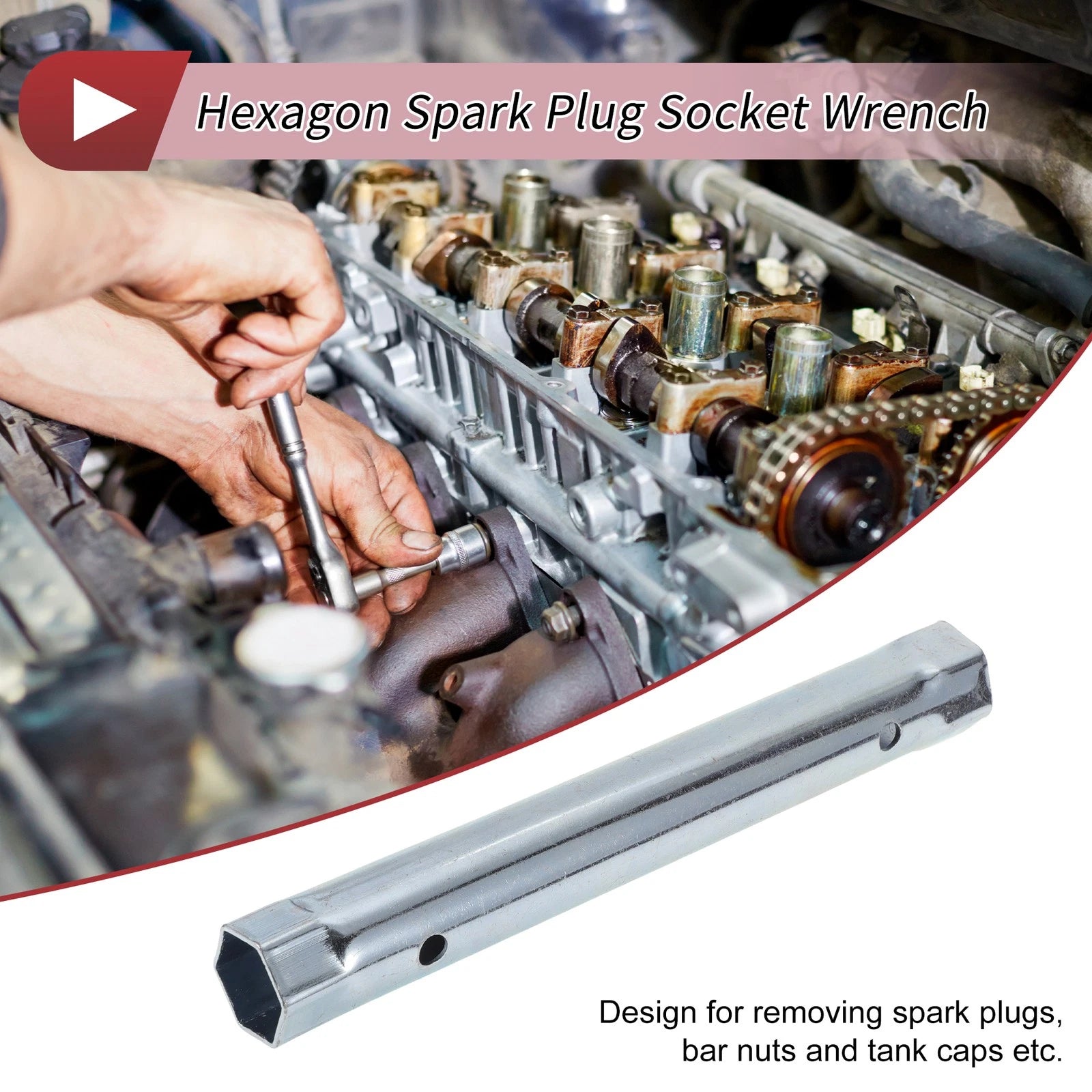 24mm 27mm Hexagon Spark Plug Socket Wrench for Universal Vehicles