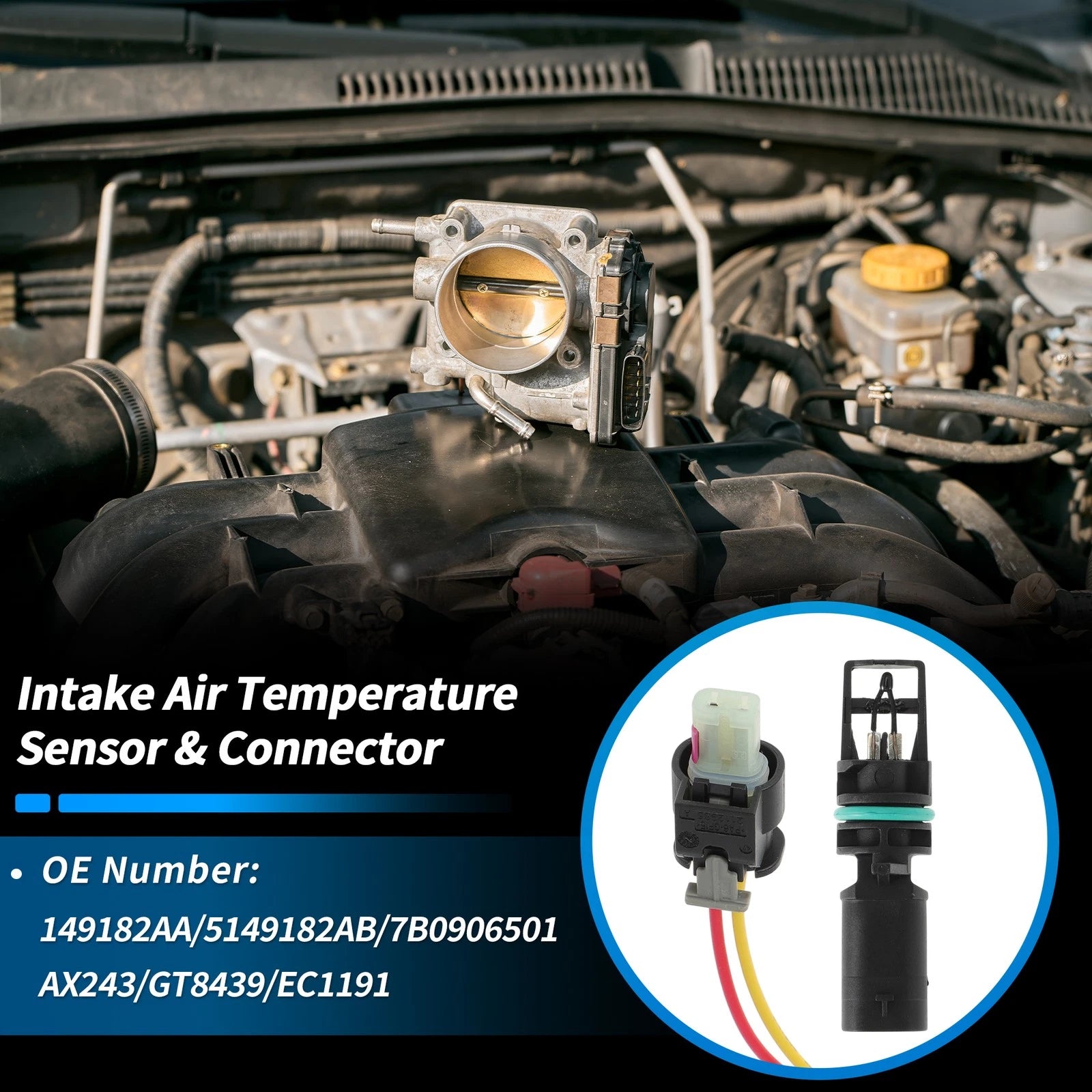 Intake Air Temperature Sensor Connector Kit for Jeep Wrangler (2011–2018)