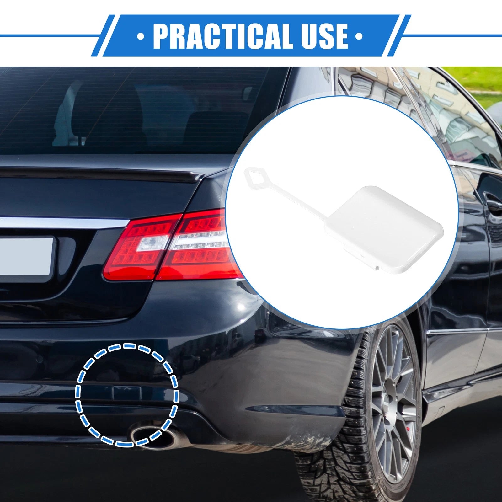 Rear Tow Hook Eye Hole Cap Replacement for Mercedes-Benz E550 Sedan (2010–2013)