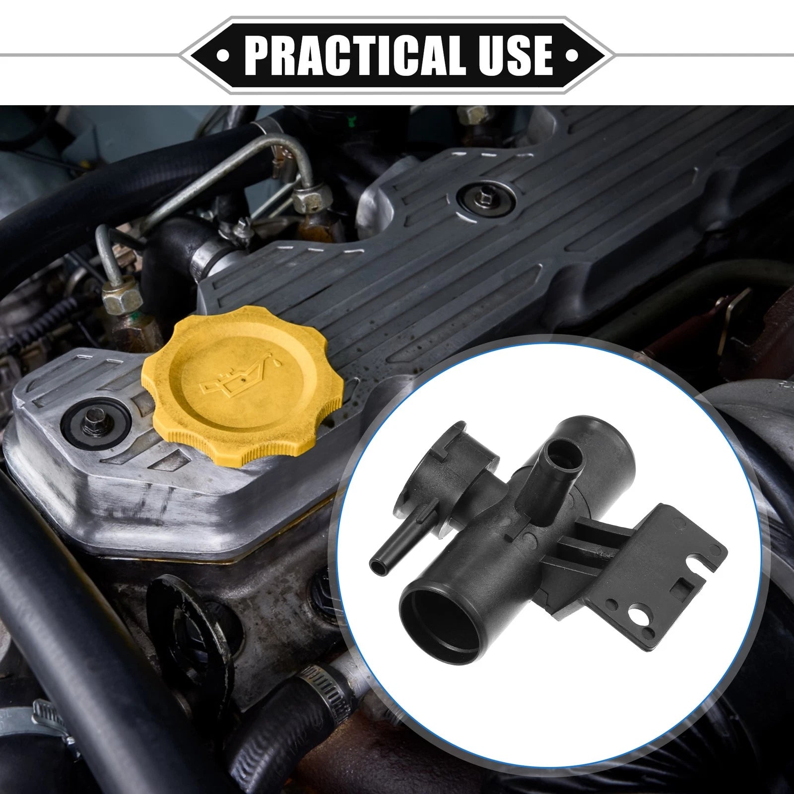 Radiator Coolant Filler Neck Replacement without Cap for Mitsubishi Black (2008–2012)