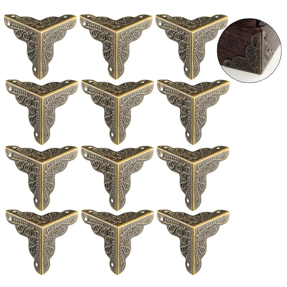 12Pc Antique Brass Jewelry Box Corner Protector 35mm