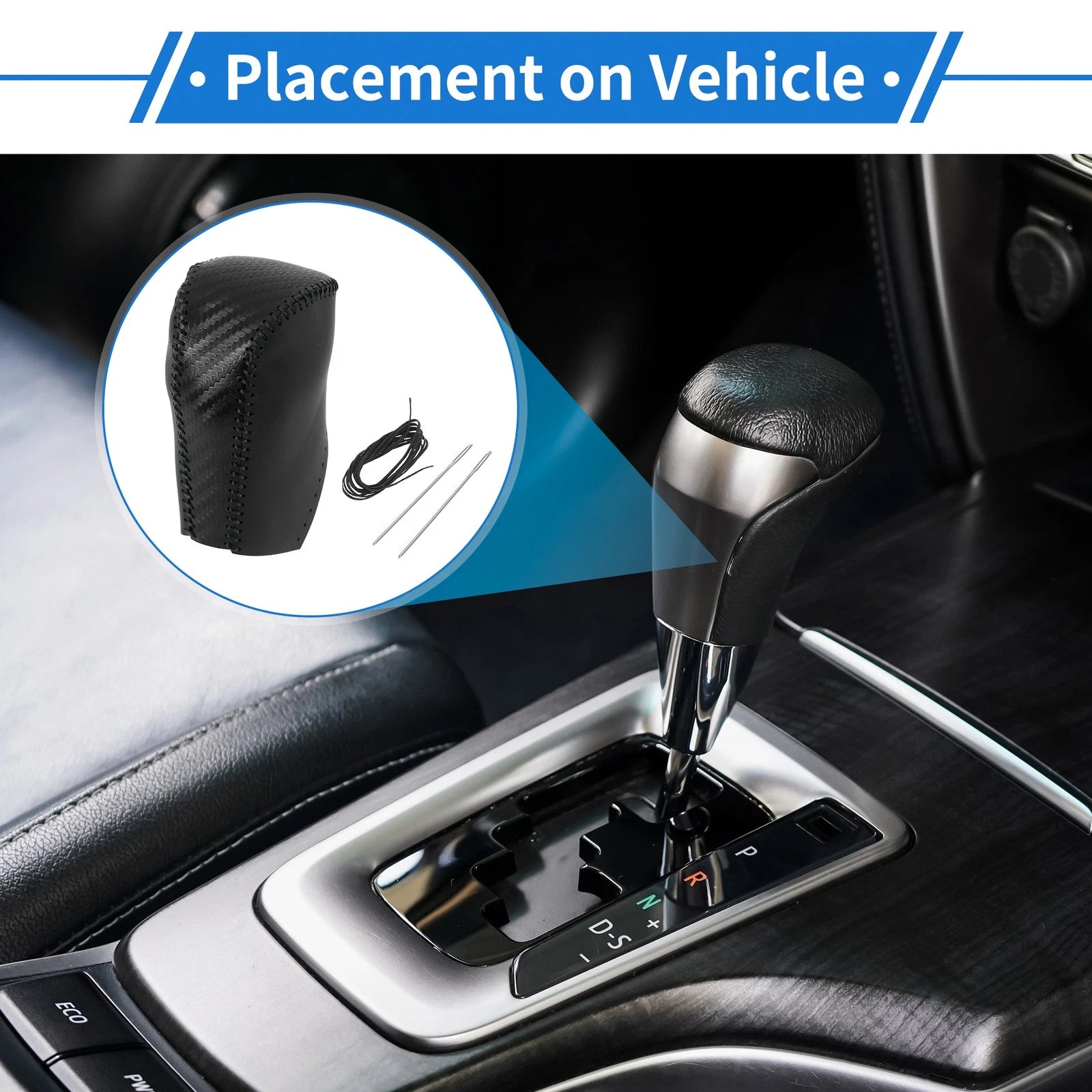 Gear Shift Knob Cover for Toyota RAV4 (2013–2016) Carbon Fiber Pattern