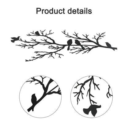 Metal Bird and Branch Wall Art for Living Space