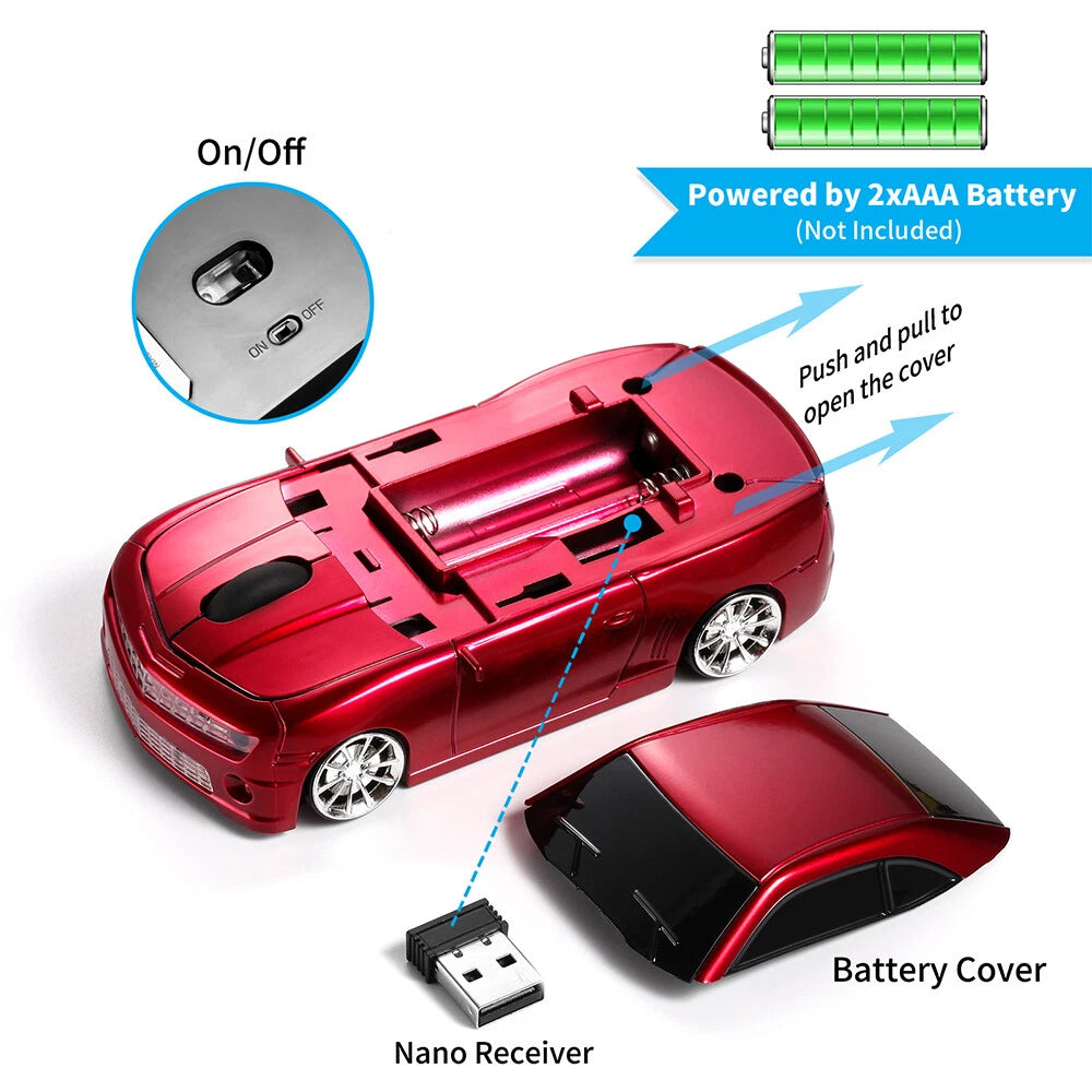 Wireless Car Model Mouse for PC Laptop Accessories