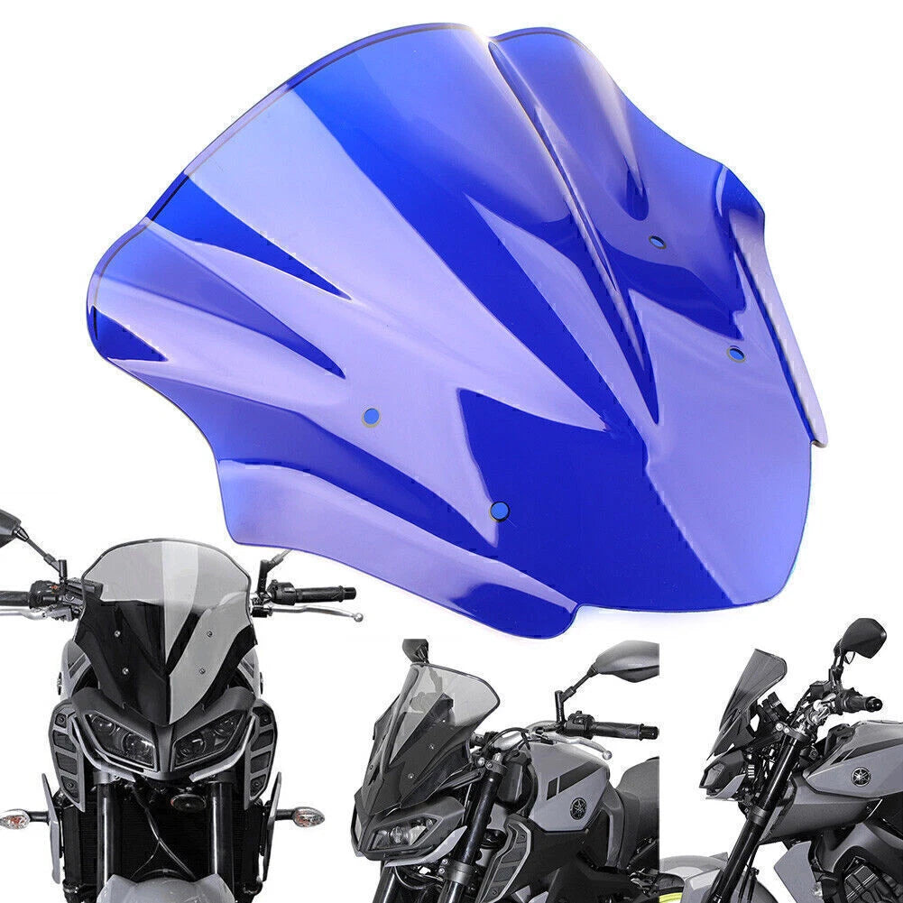 Blue Windshield Deflector for Yamaha MT09 FZ09 (2017–2020) DoubleBubble
