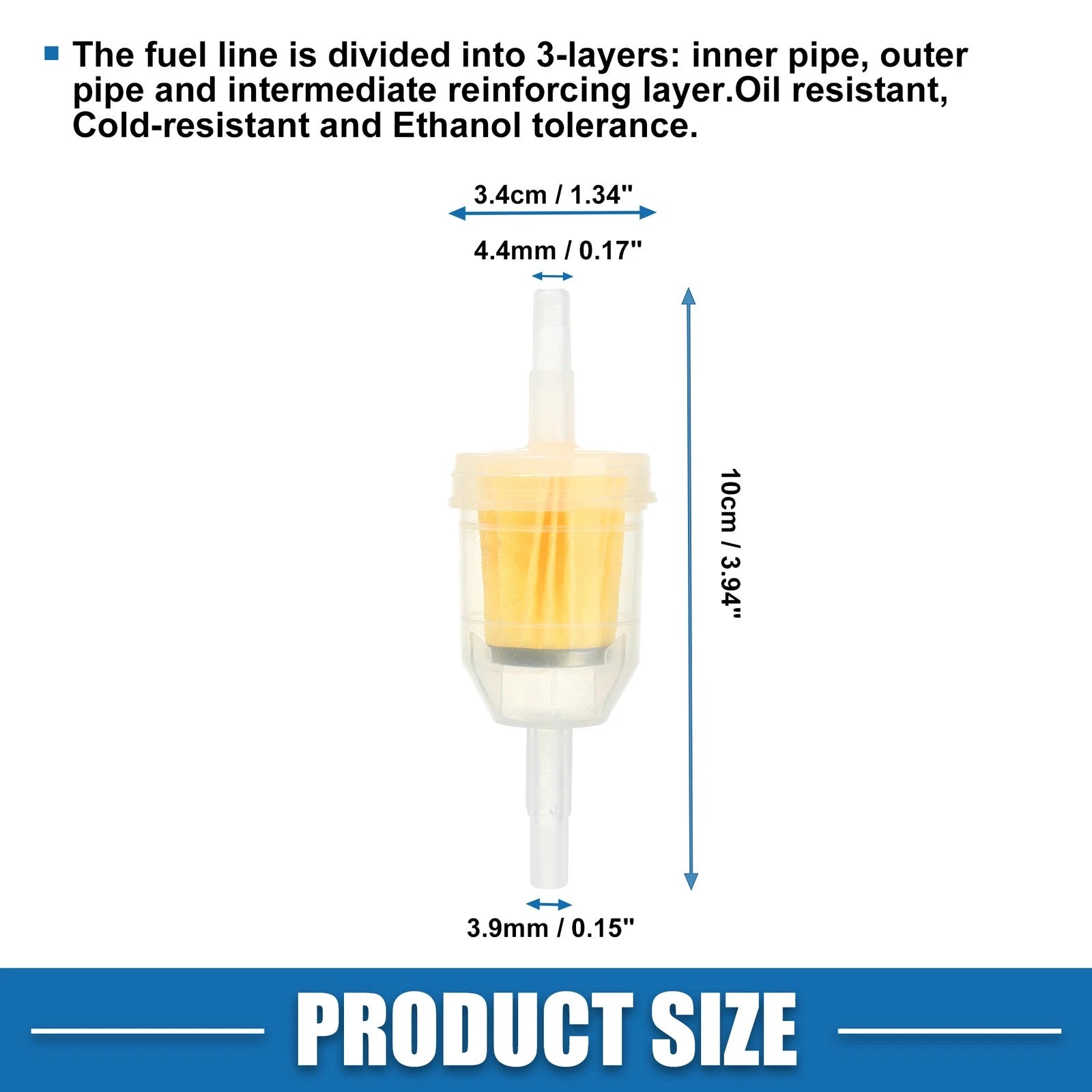 2X Inline Fuel Filters for Small Engines (1/4" or 5/16")