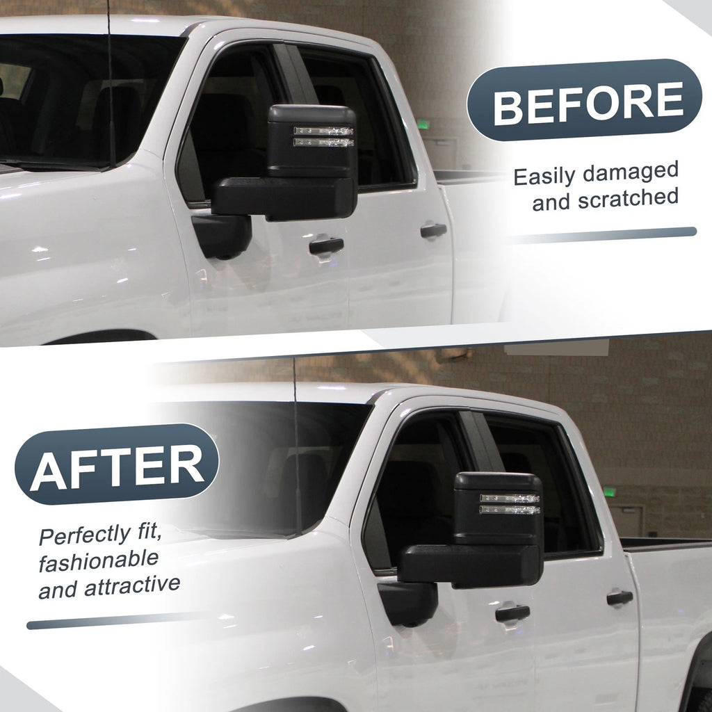 Rearview Mirror Cover Cap Gloss Black Replacement for Chevrolet Silverado (2014–2023)