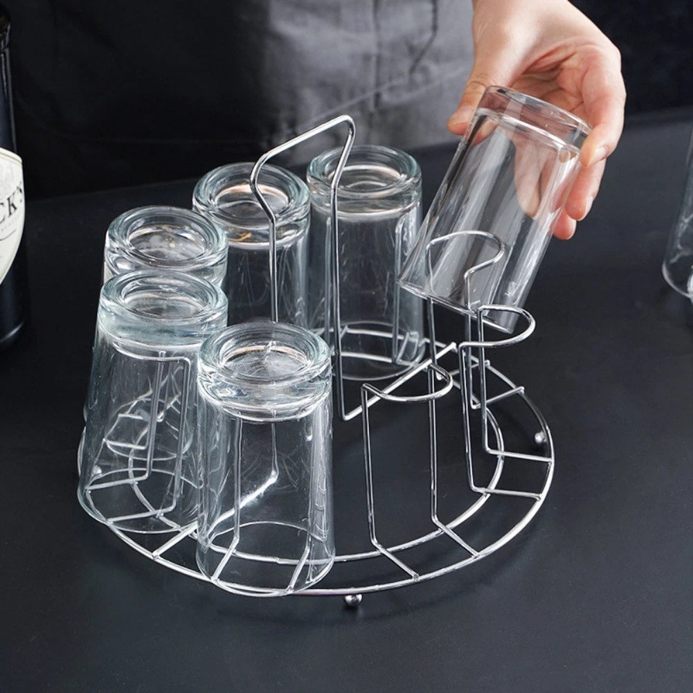 Stainless Steel Cup Rack Holder for Glass Drain and Storage