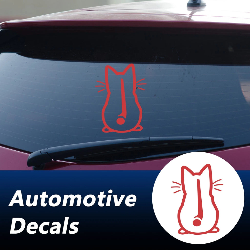 Reflective Bumper Decal for - Red Cute Kitten
